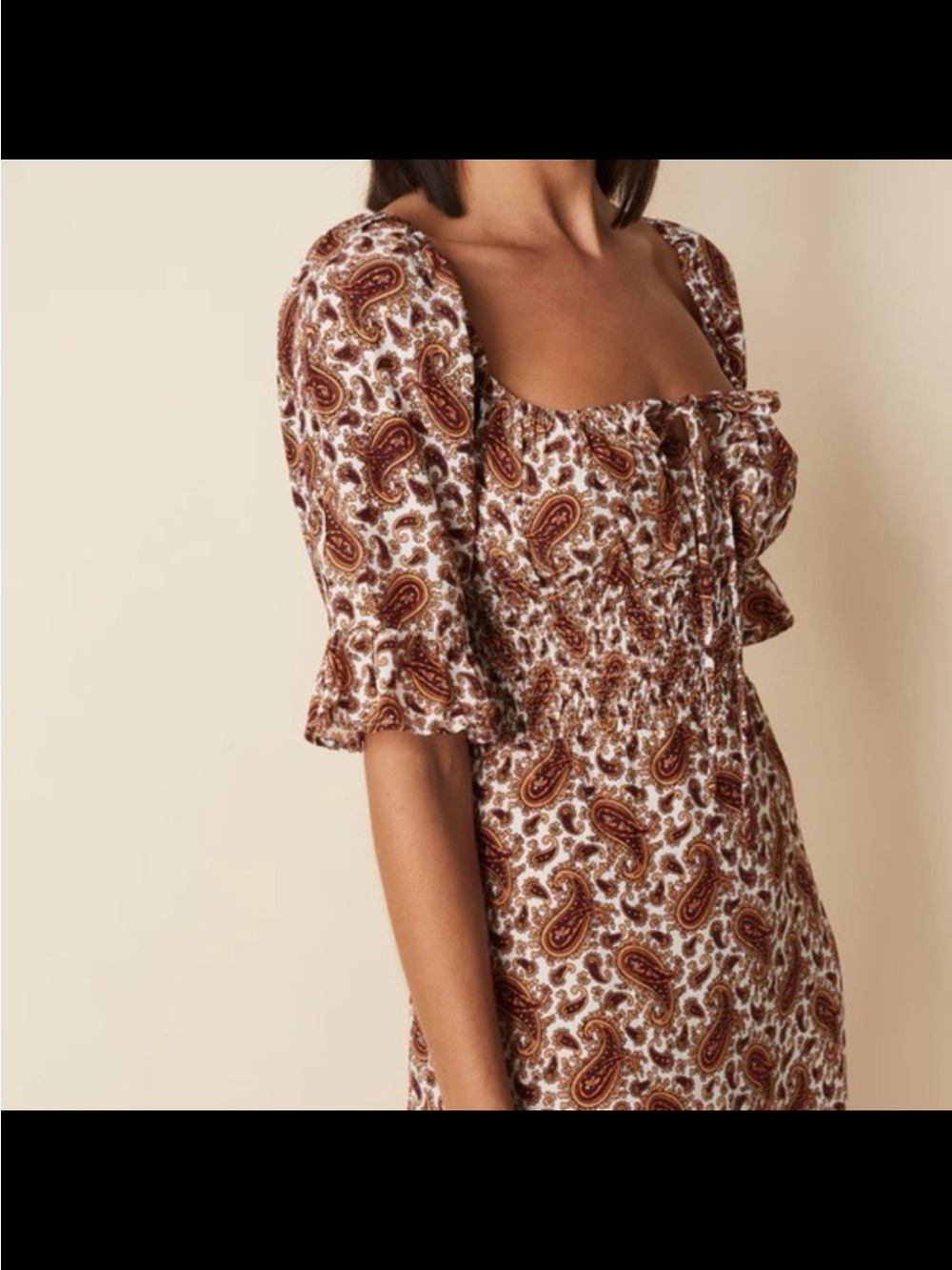 Faithfull the brand juniper Midi Dress in burgundy paisley